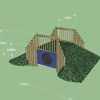 Playground in-ground mound tunnel sketch