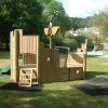 Playground Pirate Ship timber play structure with slide and deck