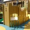 Playground Pirate Ship with safety surfacing, scramble net and slide