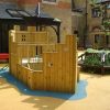 Playground Pirate Ship porthole panels and deck on safety surfacing