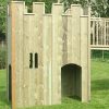 Playground Gatehouse timber play structure with crenelated walls and doorway