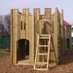 Rear view of Playground Gatehouse with ladder and raised platform