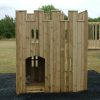 Side window view of timber Playground Gatehouse