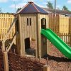 Playground Tower timber play structure with slide and ladder