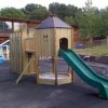 Ducks Nursery gatehouse with open slide and linked bridge