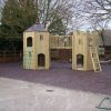 Grendon double adventure play tower and turret with net bridge