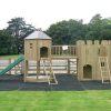 Hazelgrove double adventure play with gatehouse climbing den bridge and slide