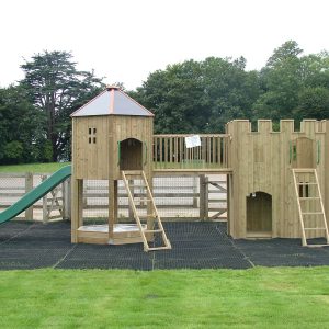 Hazelgrove double adventure play with gatehouse climbing den bridge and slide