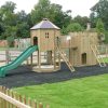 Hazelgrove double adventure play with open slide and bridge view