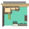 3D proposal plan view for Mars Montessori courtyard adventure play layout