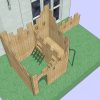 3D proposal overhead view for Old Vicarage timber play fort and screen