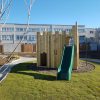 Front view of Playground Castle timber play structure