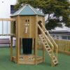 Playground Climbing Den with raised platform, bridge and ladder