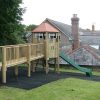 Rear view of Playground Lookout with bridge and ladder access