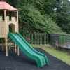 Roofed timber Playground Lookout tower detail with slide