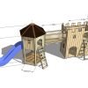 3D proposal dimensions view for Sunbeam Nursery gatehouse and climbing den