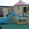 Sunbeam Nursery double adventure play with gatehouse climbing den bridge and slide