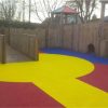 Colourful wet pour playground safety surfacing