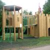 Woodchester School net bridge linking castle and slide tower