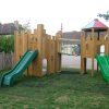 Woodchester School double adventure play showing two open slides