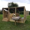 Bespoke sandpit structure with roof, panels and sand play table