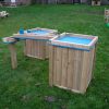 Double Water Tray and Chute in outdoor play area by AllOutPlay