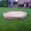 Jumbo hex sandpit with slatted cover