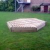 Jumbo hex sandpit in school garden setting