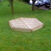Jumbo hex sandpit wide covered view on grass