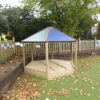 Jumbo Sandpit with Roof covered side view