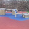 Triple Water Tray and Chute installed corner view by AllOutPlay