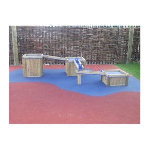 Triple Water Tray and Chute outdoor water play product by AllOutPlay