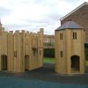 Birchanger bridge walkway linking timber adventure play towers