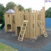Birchanger castle tower with ladders and linked adventure play structure