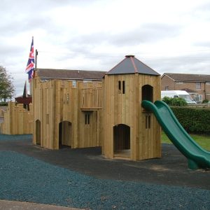 Birchanger double adventure play castle and pirate ship with slide