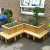 Chandos picket fence and planters view