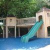 Deviock slide and bridge play with bonded rubber mulch surfacing