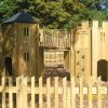 Bridge and tower detail on Godstowe timber multi adventure play structure