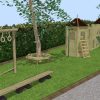 3D plan visual for Hampton active trail and tree bench area