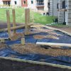 Merlewood physical activity trail with timber stepping elements