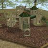3D plan showing the Merlewood timber play structure front view