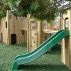 Oakdale slide detail with timber castle play structure
