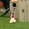 Garden play tower with slide on grass