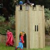 Front view of a residential garden play turret