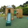 St Brelades double adventure play with slide and bridge view
