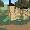 3D plan visual for The Downs timber towers, slide and scramble net