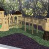 3D plan render of The Downs woodland multi adventure play structure