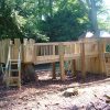 Raised timber bridge and tower route at The Downs woodland play area