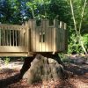The Downs tree platform and raised timber bridge above bark surfacing