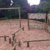 Brookmoor Activity Trails swing and traverse wall view by AllOutPlay